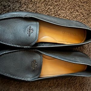 Womens Coach black leather driving show